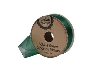 Satin Ribbon 25mm x 3mtr Green